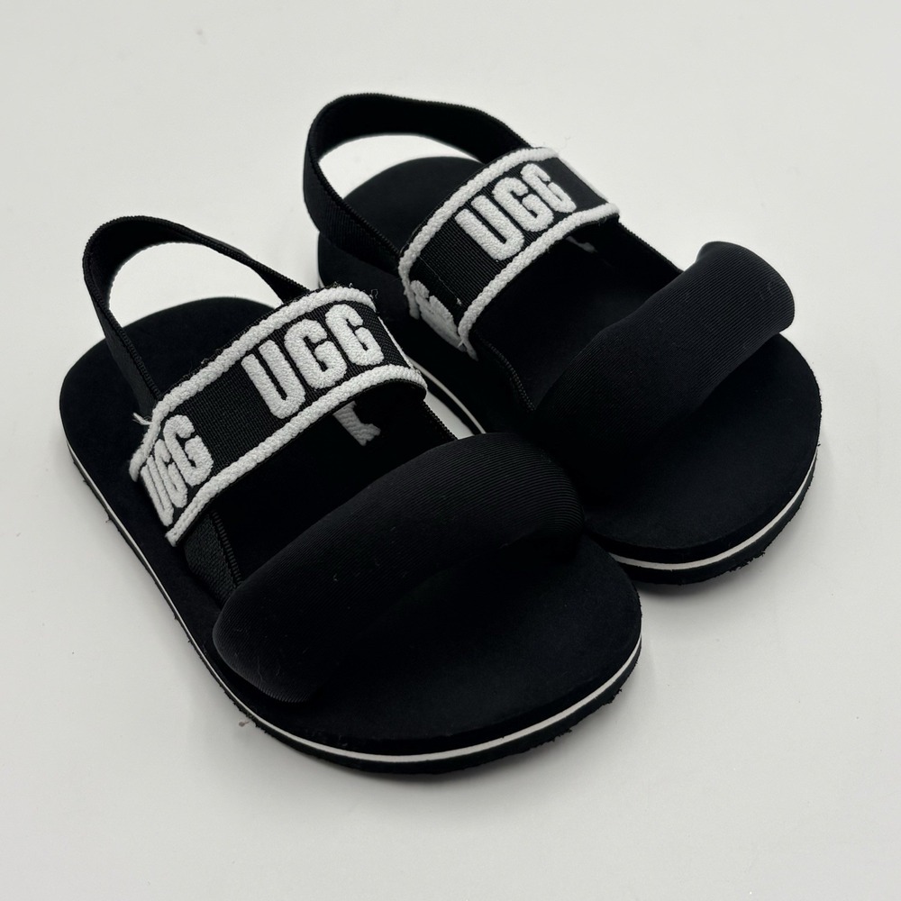 UGG Zuma Toddler Size 6 Black Sport Sandals Slingback Logo Strap